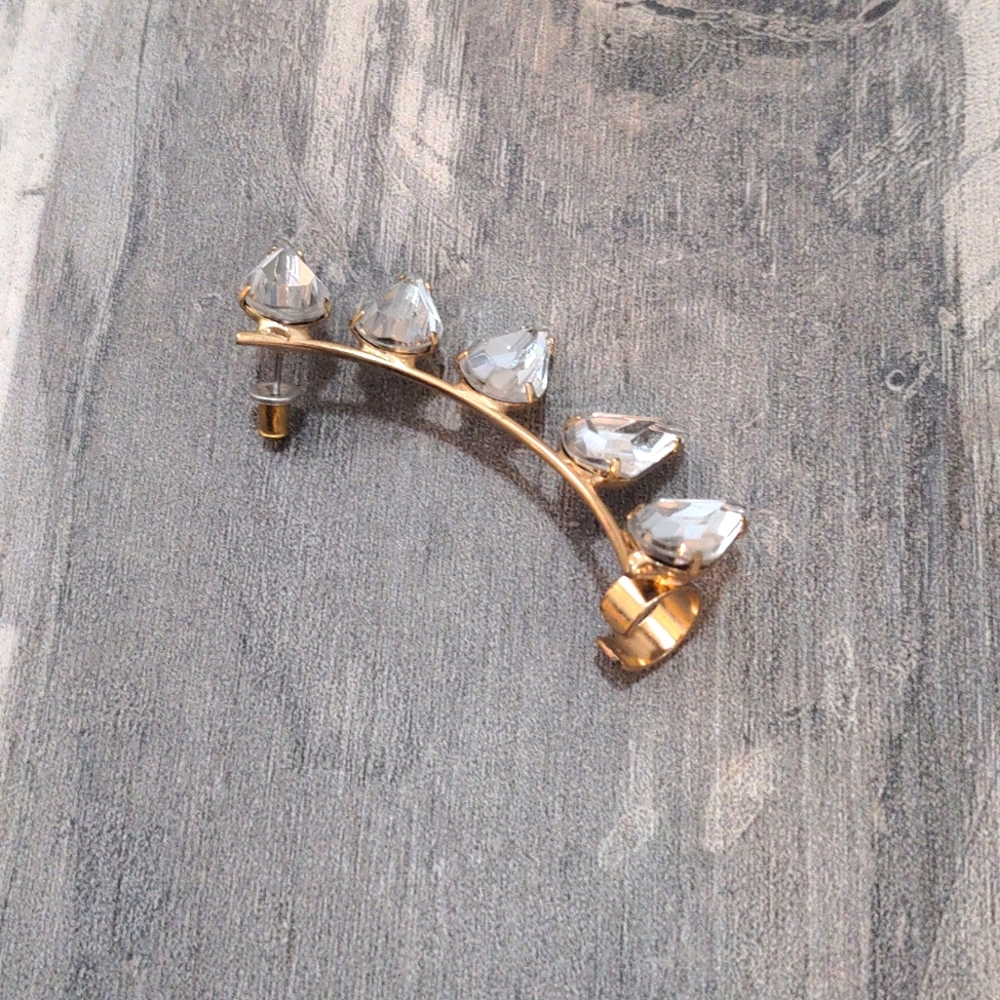 🔖3for$25 Gold Teardrop Rhinestone Ear Crawler Cuff Crawler Earring - Picture 3 of 4